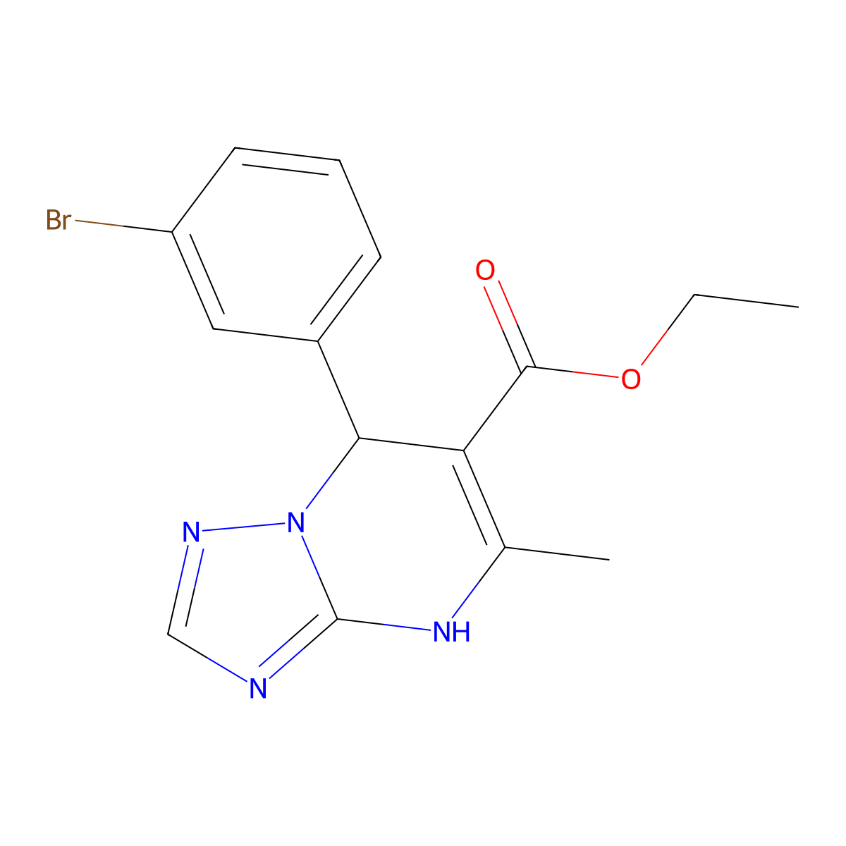 Ethyl 7-(3-bromophenyl)-5-methyl-4,7-dihydro-[1,2,4]triazolo[1,5-a]pyrimidine-6-carboxylate molecular structure, CAS 361171-68-8
