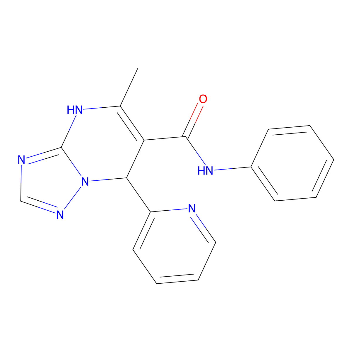 5-methyl-N-phenyl-7-pyridin-2-yl-4,7-dihydro[1,2,4]triazolo[1,5-a]pyrimidine-6-carboxamide molecular structure, CAS 361171-84-8