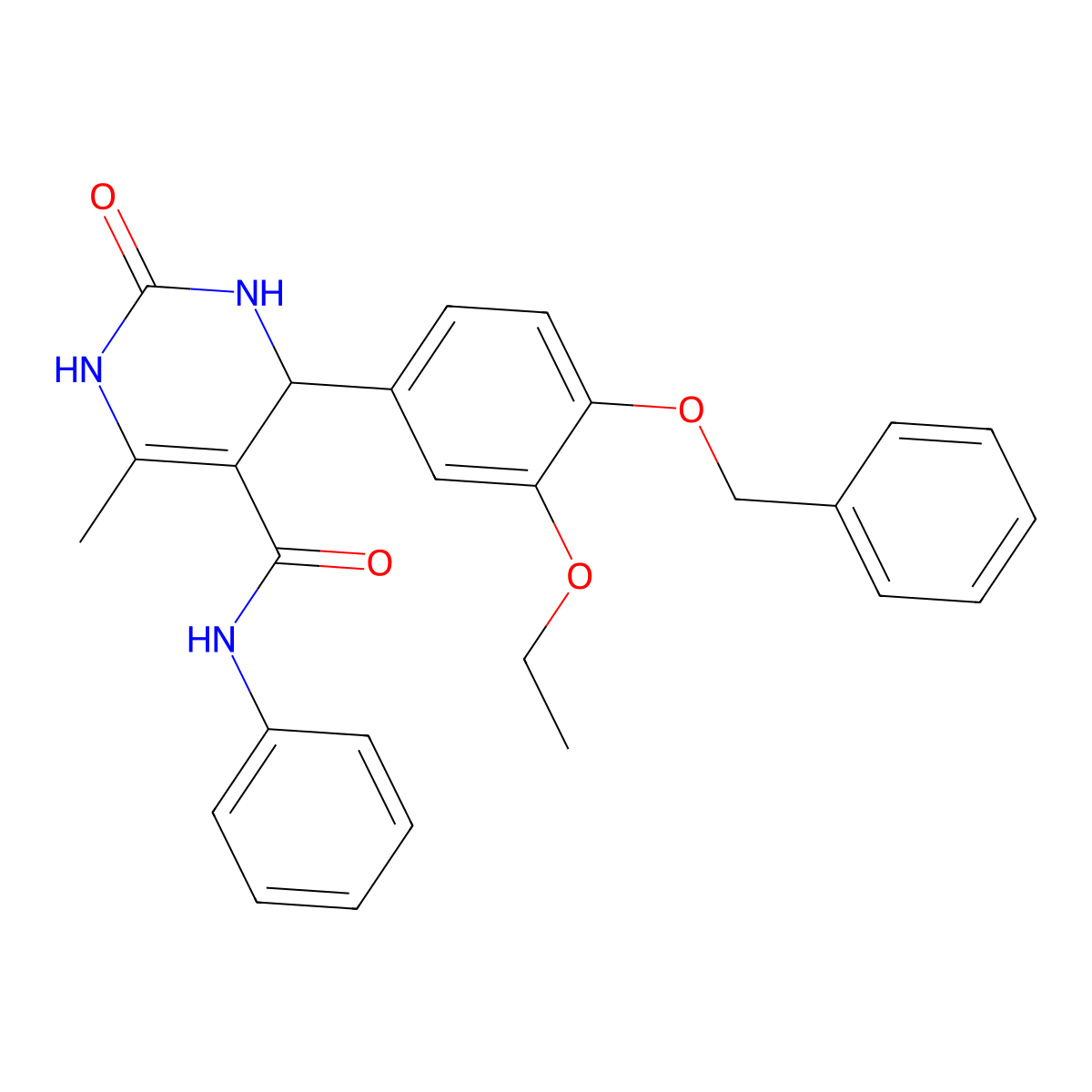 4-(4-(benzyloxy)-3-ethoxyphenyl)-6-methyl-2-oxo-N-phenyl-1,2,3,4-tetrahydropyrimidine-5-carboxamide molecular structure, CAS 361171-88-2