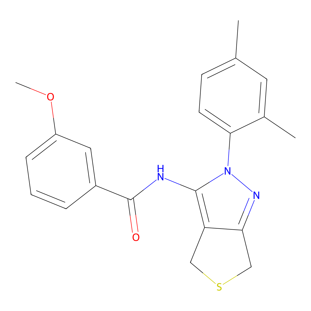 N-(2-(2,4-dimethylphenyl)-4,6-dihydro-2H-thieno[3,4-c]pyrazol-3-yl)-3-methoxybenzamide molecular structure, CAS 361172-03-4