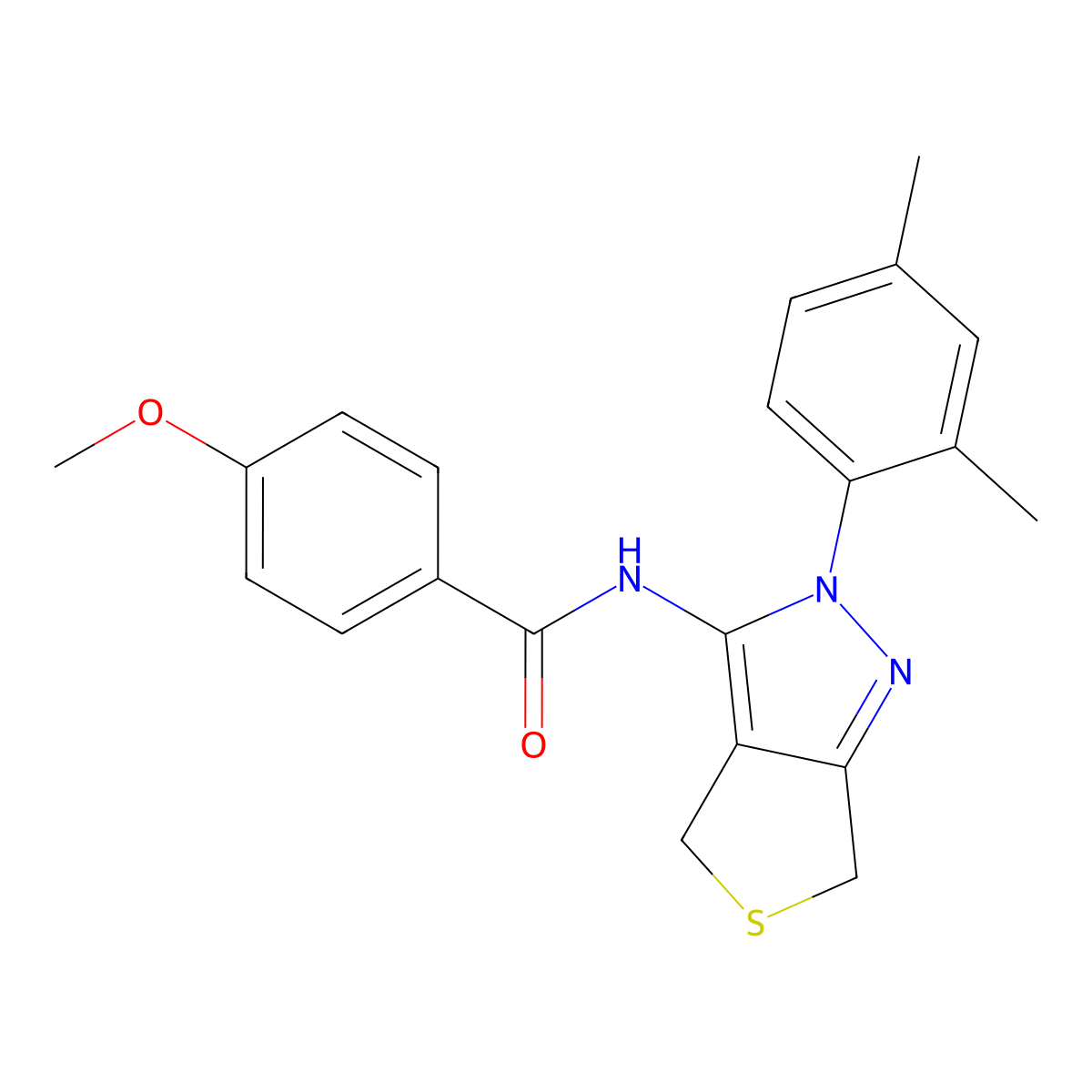 N-(2-(2,4-dimethylphenyl)-4,6-dihydro-2H-thieno[3,4-c]pyrazol-3-yl)-4-methoxybenzamide molecular structure, CAS 361172-07-8
