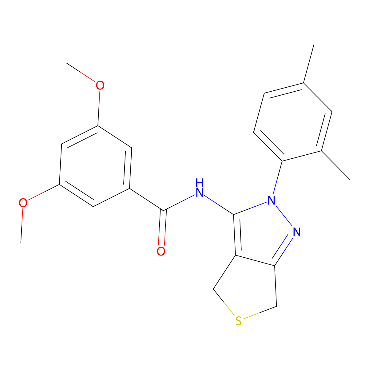 N-(2-(2,4-dimethylphenyl)-4,6-dihydro-2H-thieno[3,4-c]pyrazol-3-yl)-3,5-dimethoxybenzamide molecular structure, CAS 361172-19-2