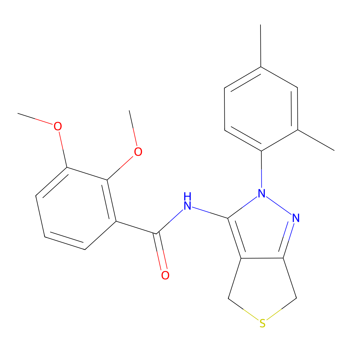 N-(2-(2,4-dimethylphenyl)-4,6-dihydro-2H-thieno[3,4-c]pyrazol-3-yl)-2,3-dimethoxybenzamide molecular structure, CAS 361172-24-9