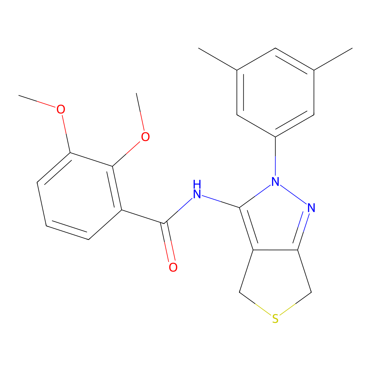 N-[2-(3,5-dimethylphenyl)-4,6-dihydrothieno[3,4-c]pyrazol-3-yl]-2,3-dimethoxybenzamide molecular structure, CAS 361172-25-0