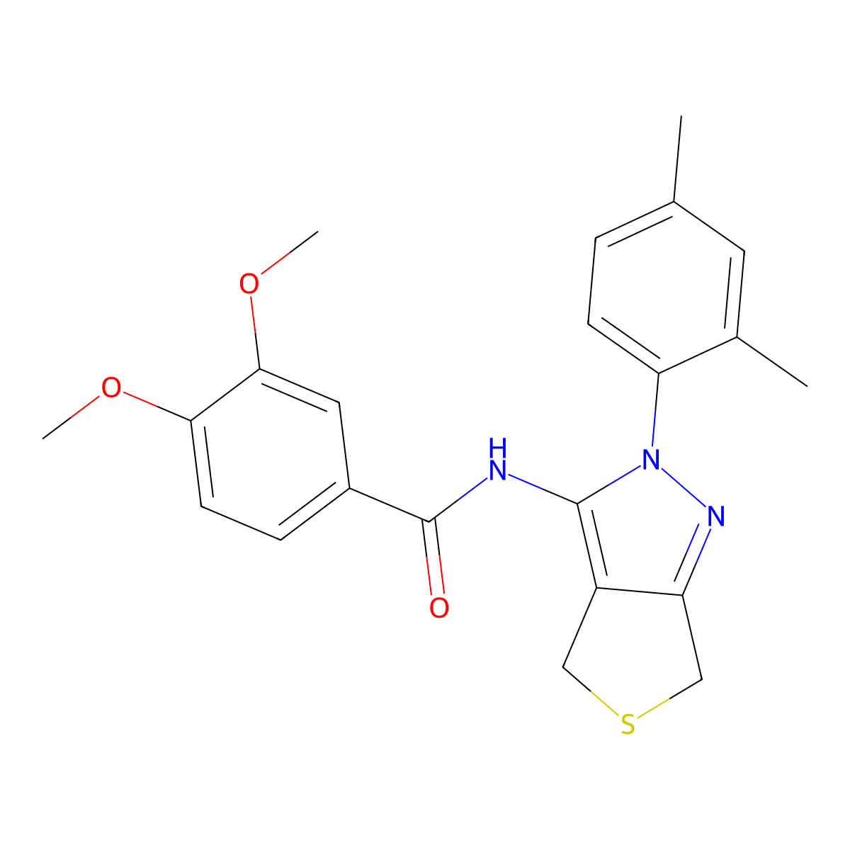 N-(2-(2,4-dimethylphenyl)-4,6-dihydro-2H-thieno[3,4-c]pyrazol-3-yl)-3,4-dimethoxybenzamide molecular structure, CAS 361172-28-3