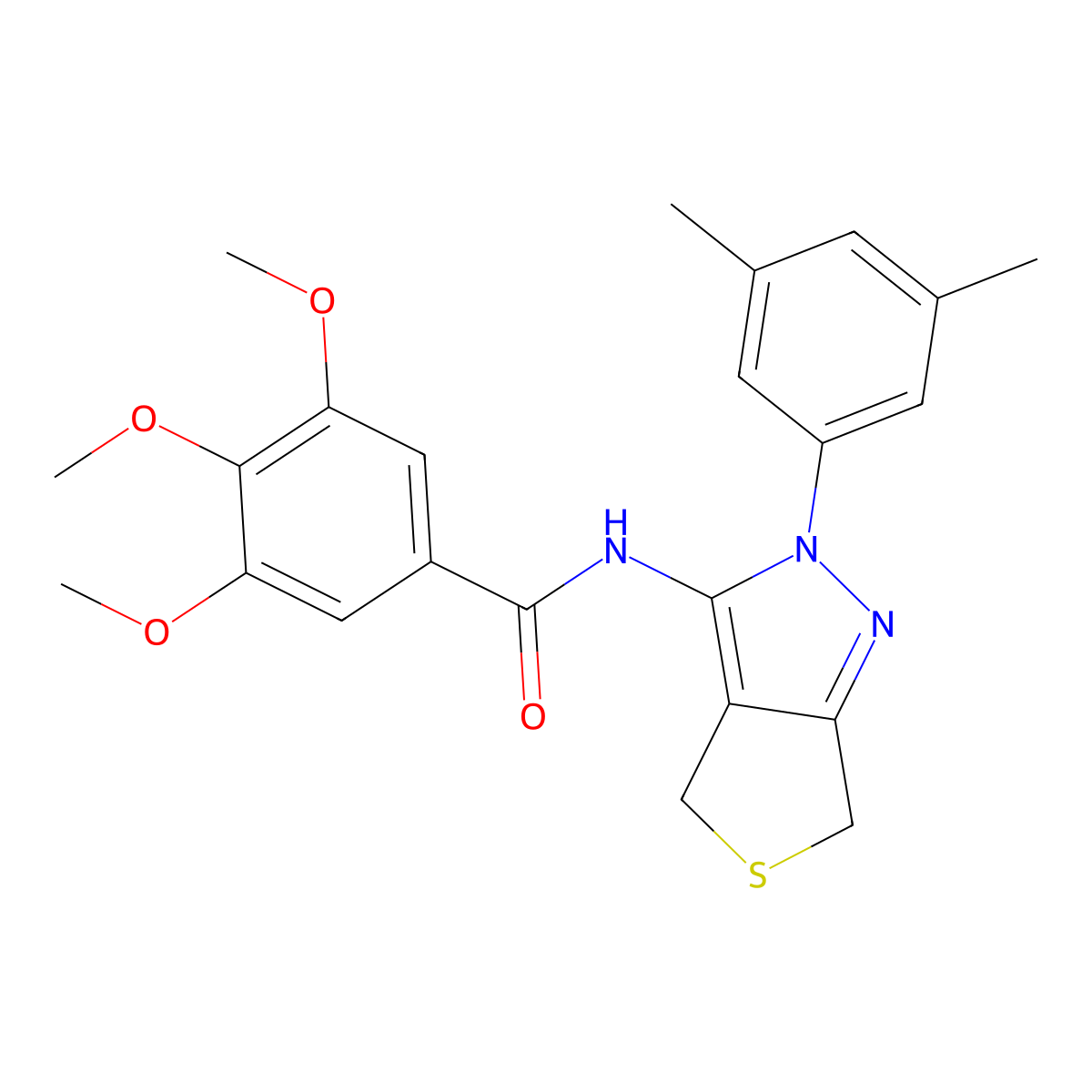 N-(2-(3,5-dimethylphenyl)-4,6-dihydro-2H-thieno[3,4-c]pyrazol-3-yl)-3,4,5-trimethoxybenzamide molecular structure, CAS 361172-34-1