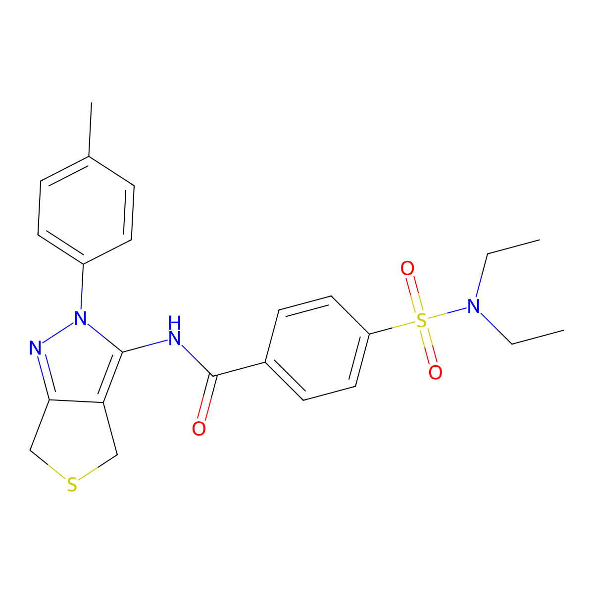 4-(diethylsulfamoyl)-N-[2-(4-methylphenyl)-4,6-dihydrothieno[3,4-c]pyrazol-3-yl]benzamide molecular structure, CAS 361172-46-5