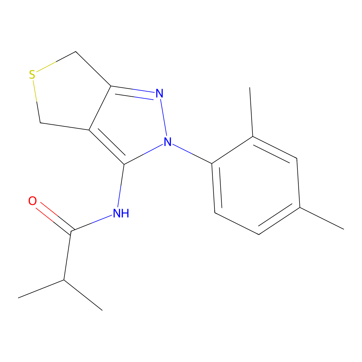 N-(2-(2,4-dimethylphenyl)-4,6-dihydro-2H-thieno[3,4-c]pyrazol-3-yl)isobutyramide molecular structure, CAS 361172-52-3