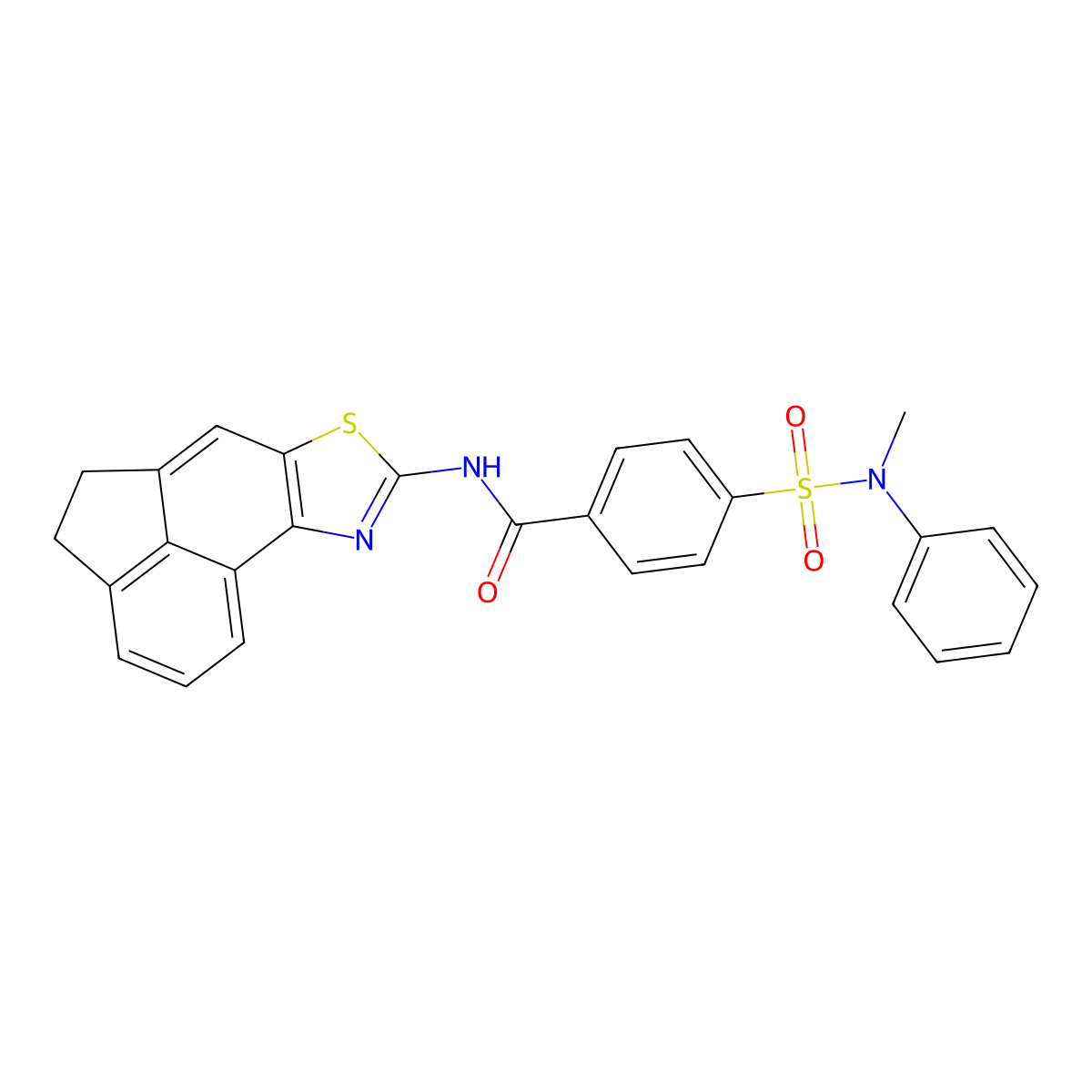 N-(4,5-dihydroacenaphtho[5,4-d]thiazol-8-yl)-4-(N-methyl-N-phenylsulfamoyl)benzamide molecular structure, CAS 361172-81-8