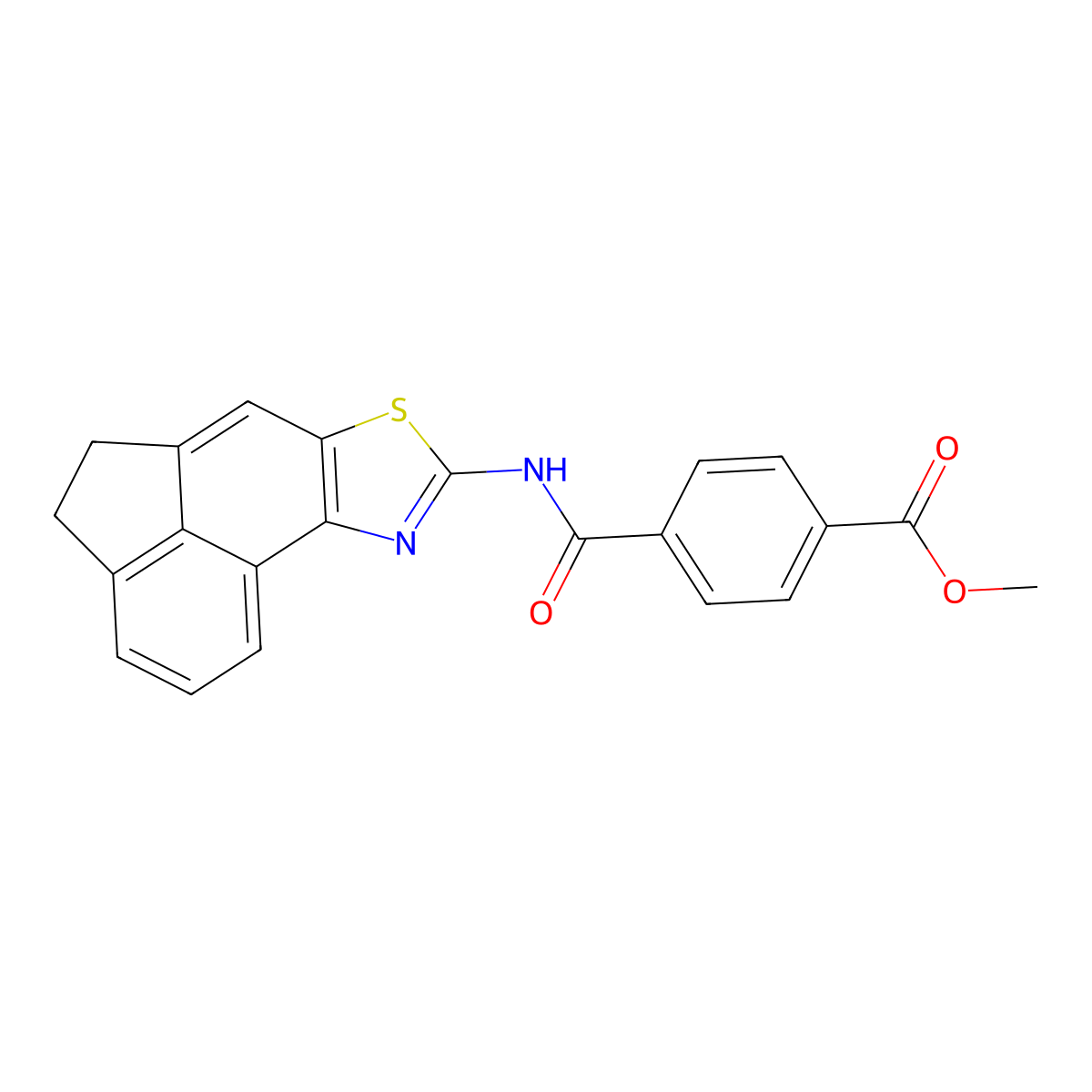 Methyl 4-((4,5-dihydroacenaphtho[5,4-d]thiazol-8-yl)carbamoyl)benzoate molecular structure, CAS 361172-86-3