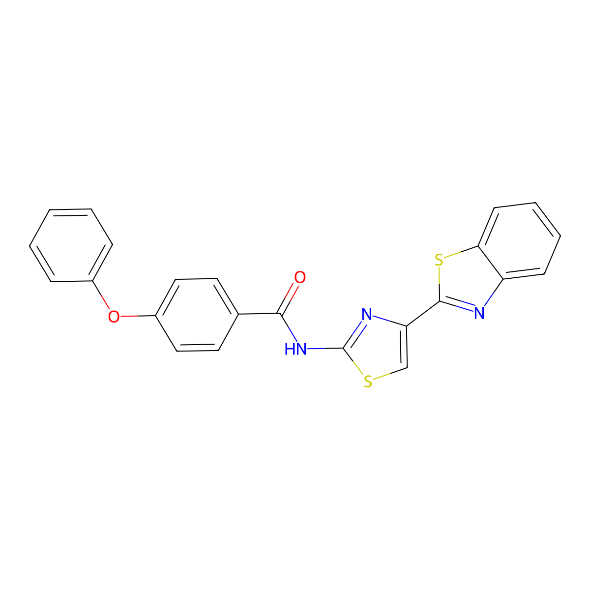 N-[4-(1,3-benzothiazol-2-yl)-1,3-thiazol-2-yl]-4-phenoxybenzamide molecular structure, CAS 361172-90-9