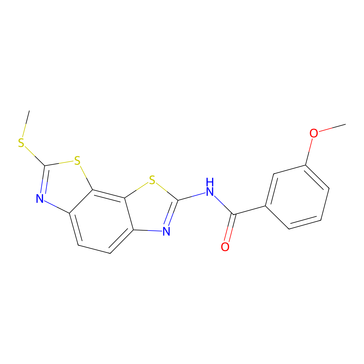 3-methoxy-N-(2-methylsulfanyl-[1,3]thiazolo[4,5-g][1,3]benzothiazol-7-yl)benzamide molecular structure, CAS 361173-08-2