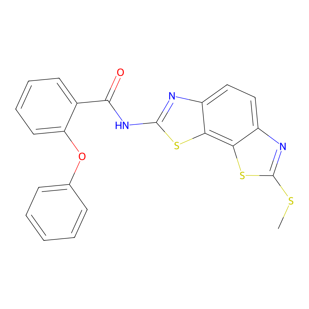 N-(2-methylsulfanyl-[1,3]thiazolo[4,5-g][1,3]benzothiazol-7-yl)-2-phenoxybenzamide molecular structure, CAS 361173-16-2