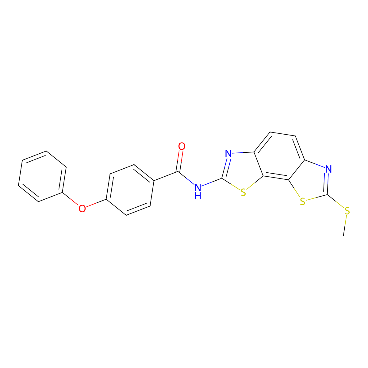 N-(2-methylsulfanyl-[1,3]thiazolo[4,5-g][1,3]benzothiazol-7-yl)-4-phenoxybenzamide molecular structure, CAS 361173-17-3
