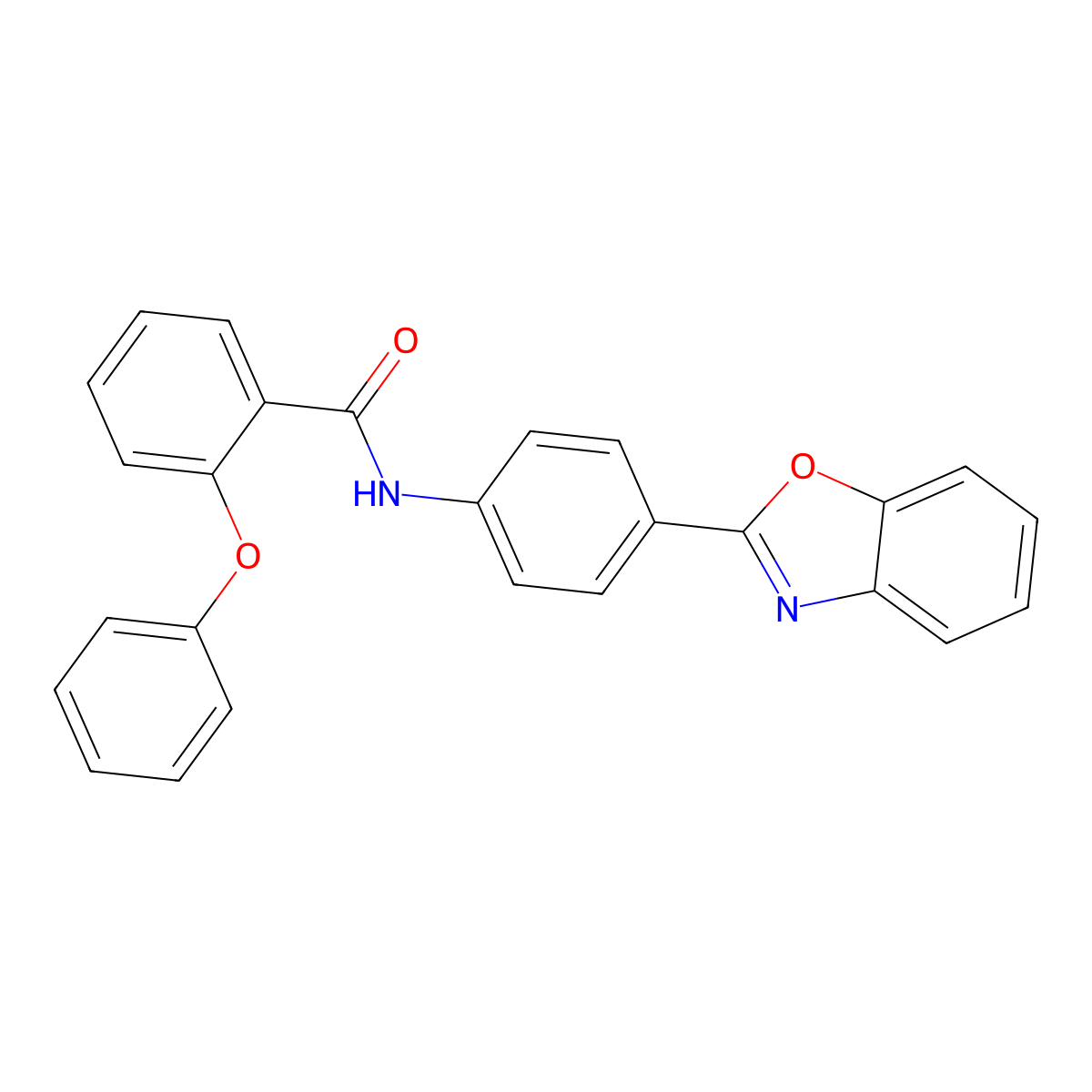 N-[4-(1,3-benzoxazol-2-yl)phenyl]-2-phenoxybenzamide molecular structure, CAS 361173-26-4