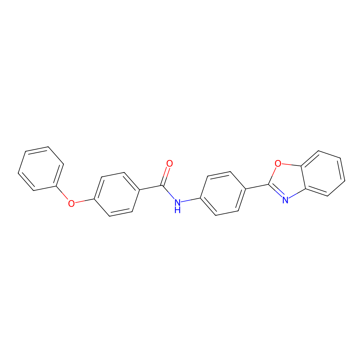 N-[4-(1,3-benzoxazol-2-yl)phenyl]-4-phenoxybenzamide molecular structure, CAS 361173-27-5