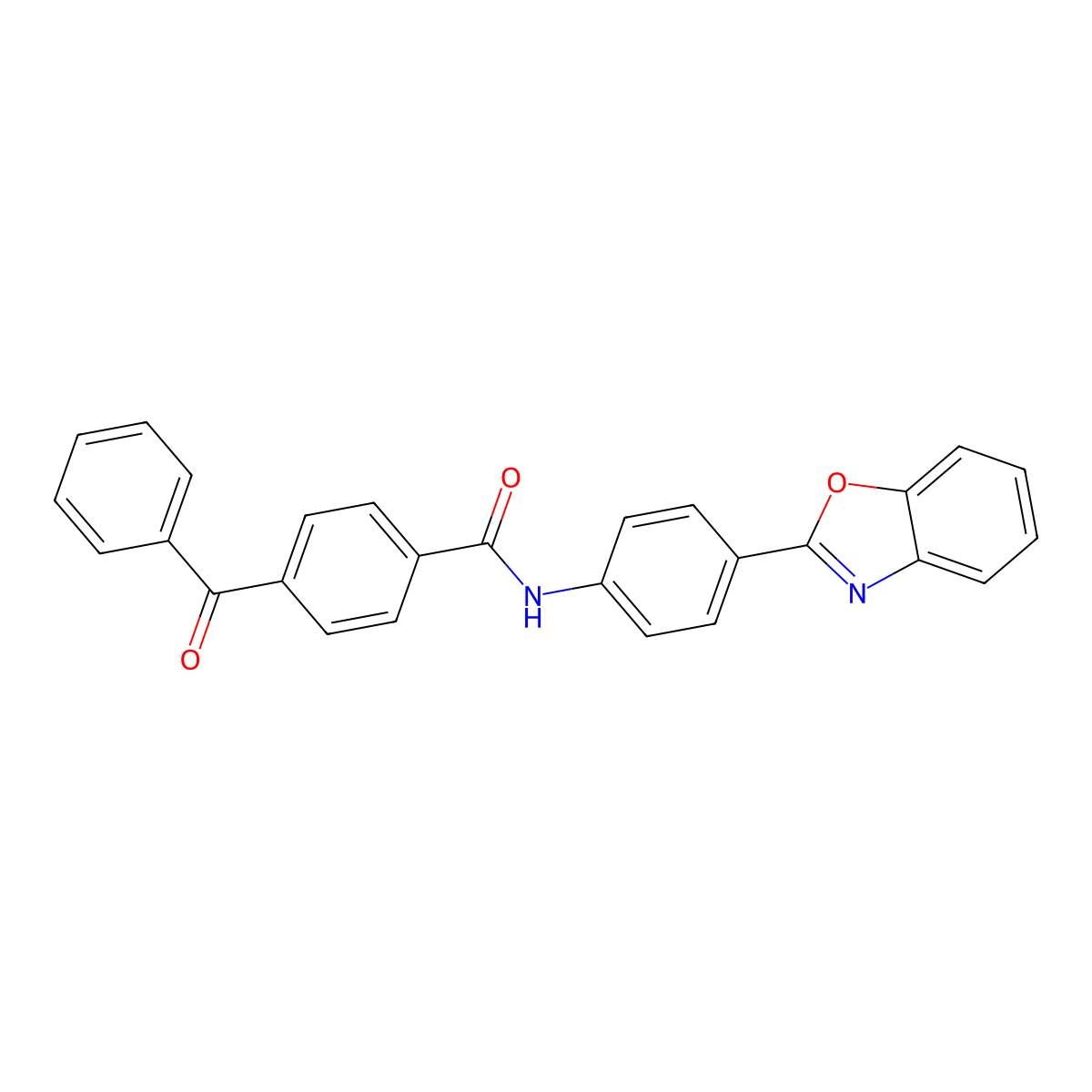 4-Benzoyl-N-[4-(1,3-benzoxazol-2-YL)phenyl]benzamide molecular structure, CAS 361173-47-9