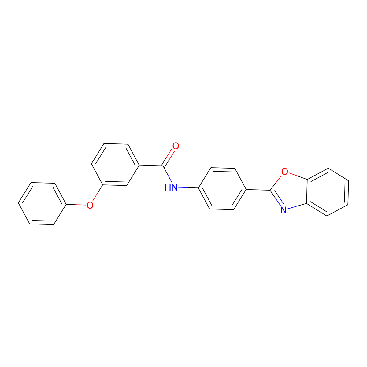 N-[4-(1,3-benzoxazol-2-yl)phenyl]-3-phenoxybenzamide molecular structure, CAS 361173-48-0