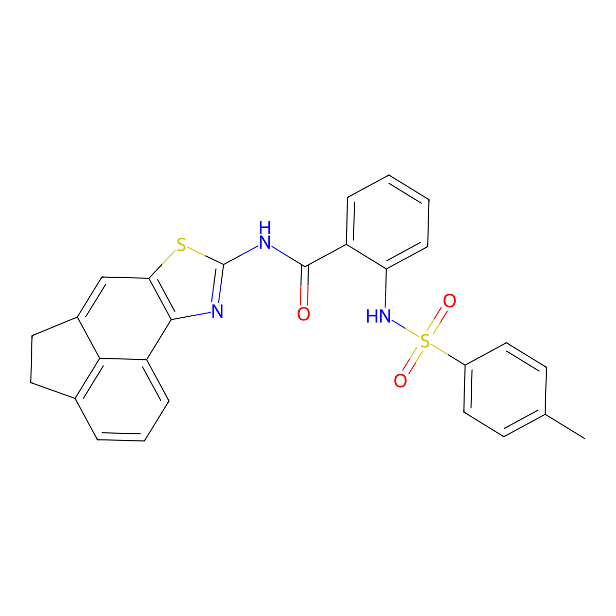 2-(4-methylbenzenesulfonamido)-N-{5-thia-3-azatetracyclo[6.6.1.0^{2,6}.0^{11,15}]pentadeca-1(15),2(6),3,7,11,13-hexaen-4-yl}benzamide molecular structure, CAS 361173-49-1