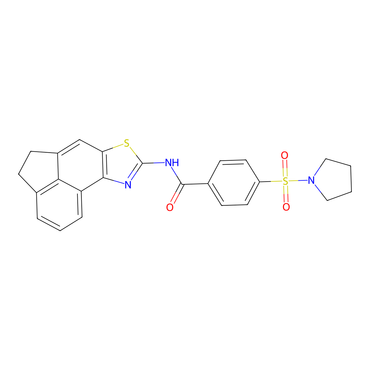 N-(4,5-dihydroacenaphtho[5,4-d]thiazol-8-yl)-4-(pyrrolidin-1-ylsulfonyl)benzamide molecular structure, CAS 361173-51-5