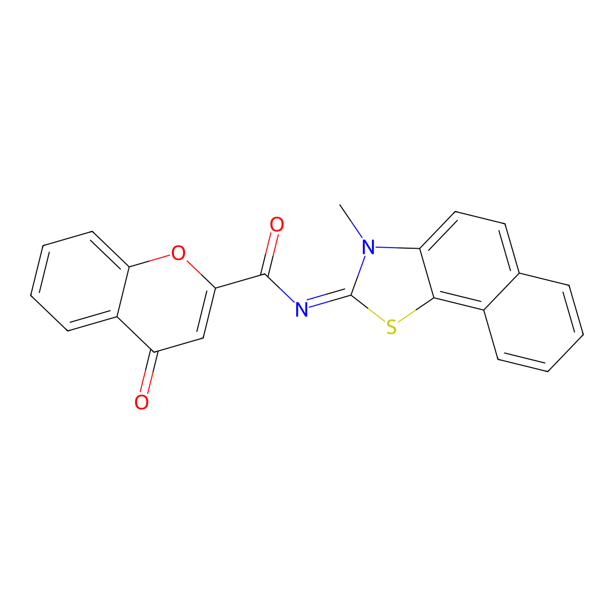 (Z)-N-(3-methylnaphtho[2,1-d]thiazol-2(3H)-ylidene)-4-oxo-4H-chromene-2-carboxamide molecular structure, CAS 361173-54-8