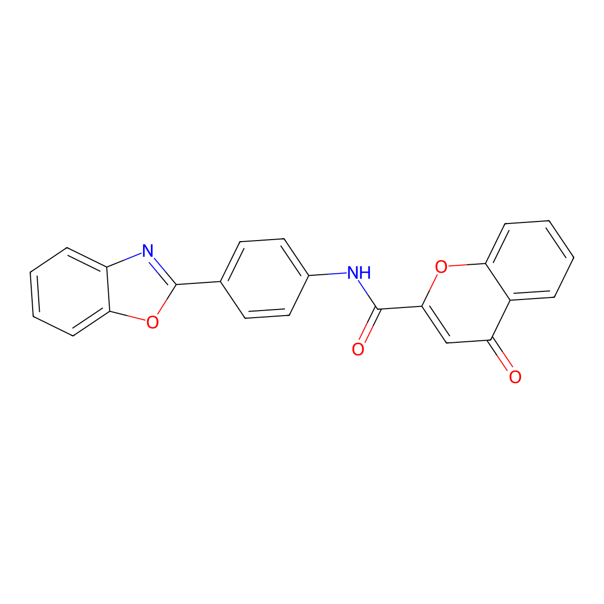 N-[4-(1,3-benzoxazol-2-yl)phenyl]-4-oxochromene-2-carboxamide molecular structure, CAS 361173-55-9