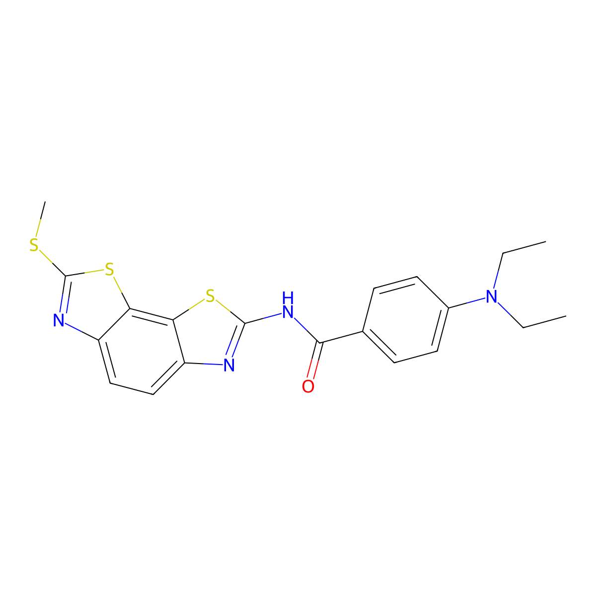 4-(diethylamino)-N-(7-(methylthio)benzo[1,2-d:4,3-d']bis(thiazole)-2-yl)benzamide molecular structure, CAS 361173-59-3