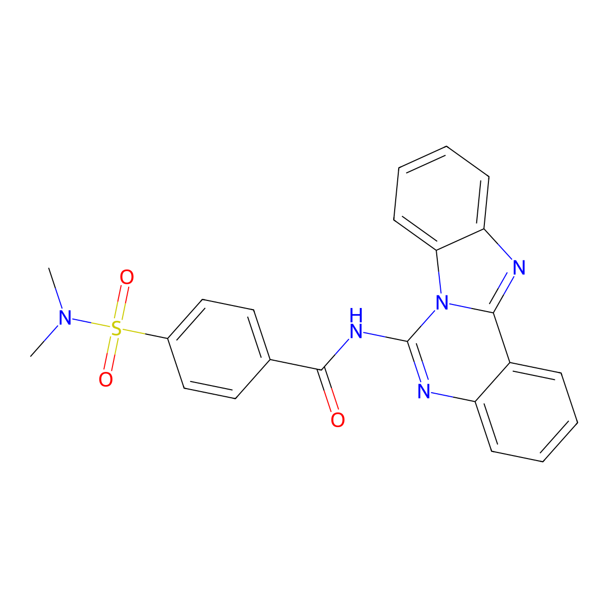 N-(benzimidazolo[1,2-c]quinazolin-6-yl)-4-(dimethylsulfamoyl)benzamide molecular structure, CAS 361173-60-6