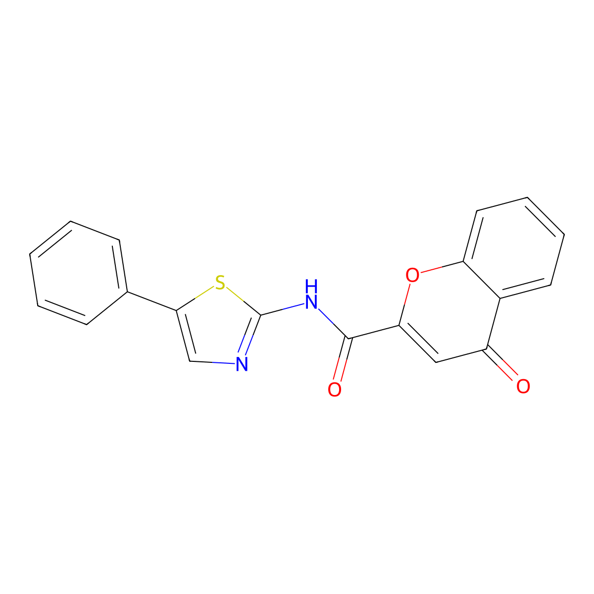 4-oxo-N-(5-phenylthiazol-2-yl)-4H-chromene-2-carboxamide molecular structure, CAS 361173-63-9