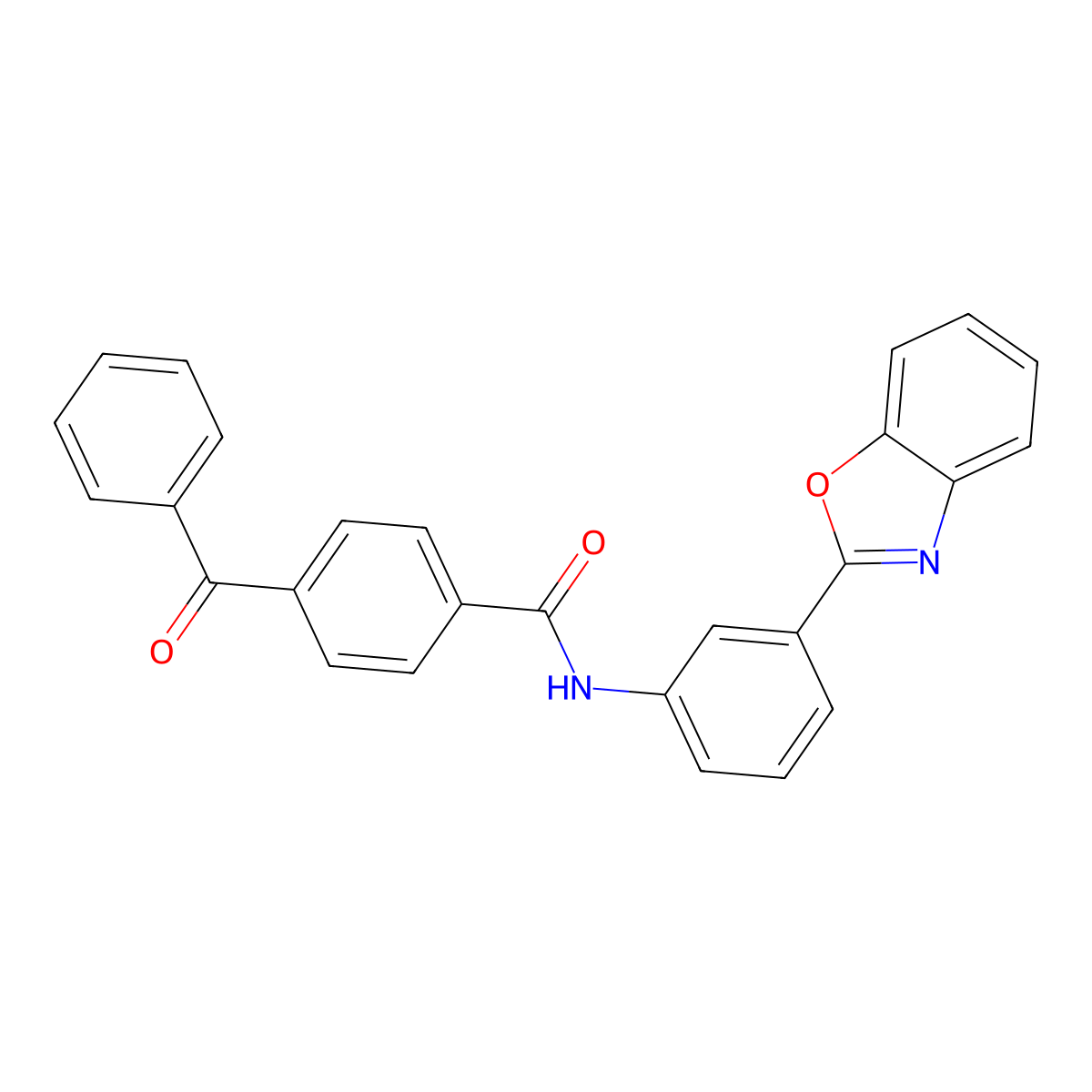 N-(3-(benzo[d]oxazol-2-yl)phenyl)-4-benzoylbenzamide molecular structure, CAS 361173-72-0