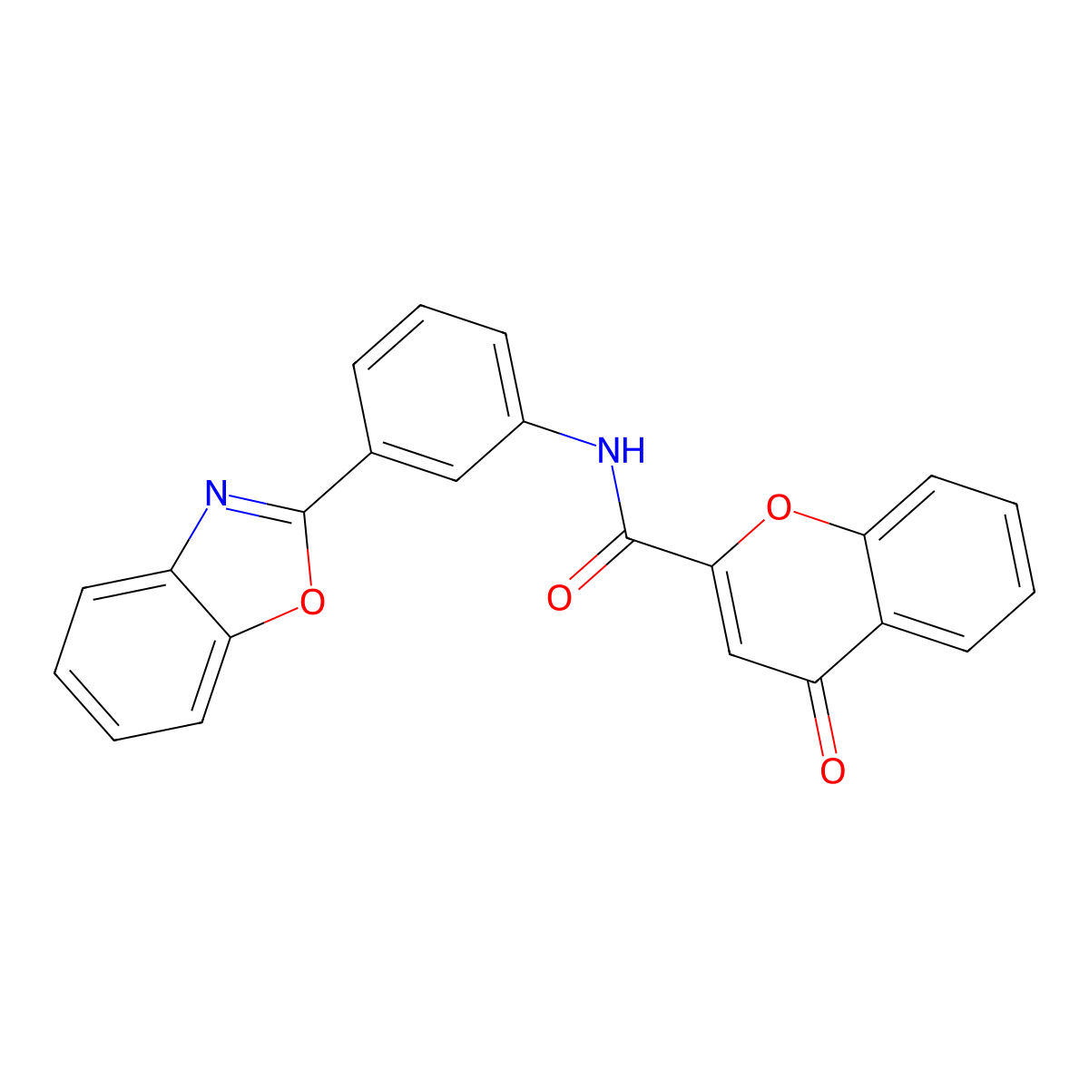 N-(3-(benzo[d]oxazol-2-yl)phenyl)-4-oxo-4H-chromene-2-carboxamide molecular structure, CAS 361173-75-3