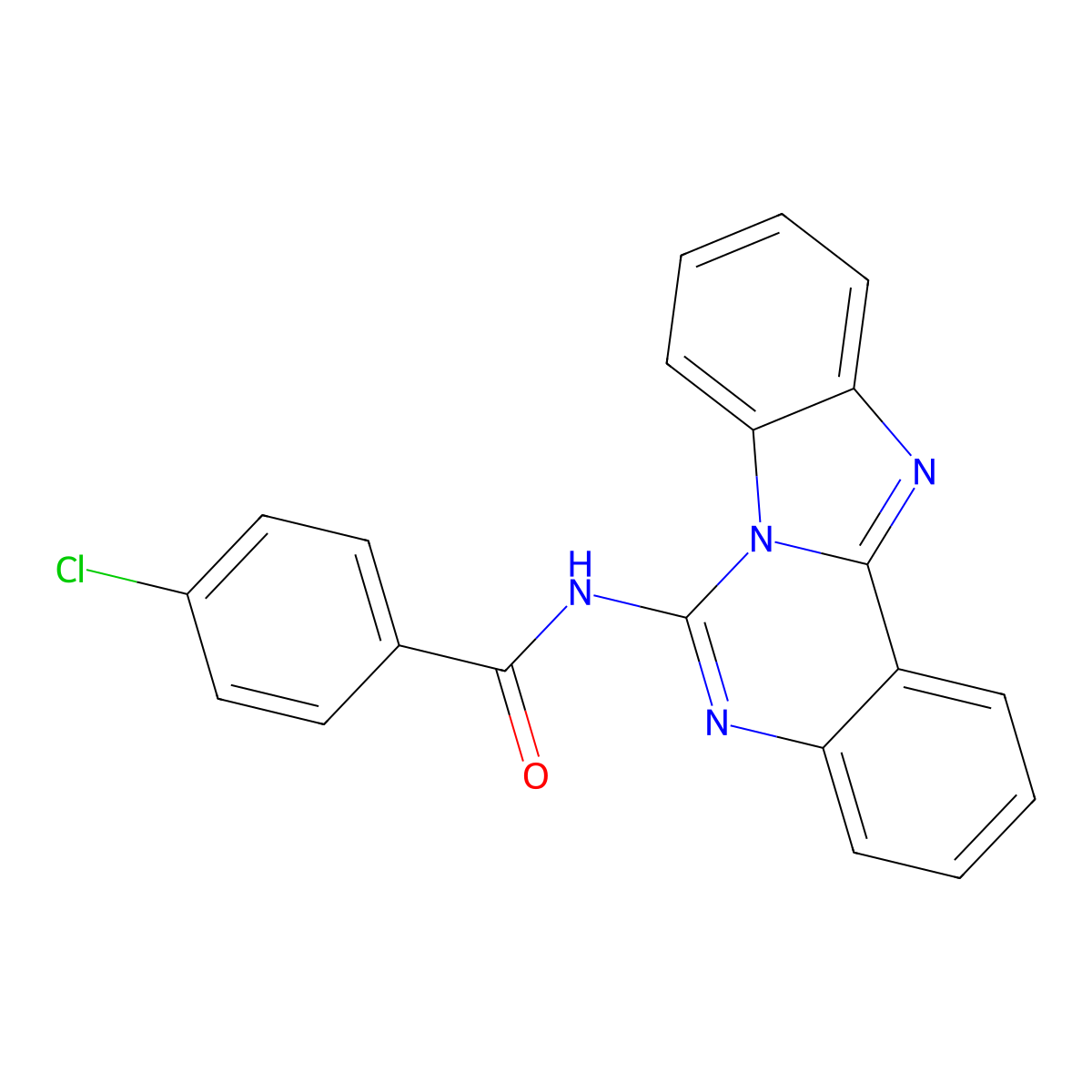 N-(benzimidazolo[1,2-c]quinazolin-6-yl)-4-chlorobenzamide molecular structure, CAS 361173-77-5