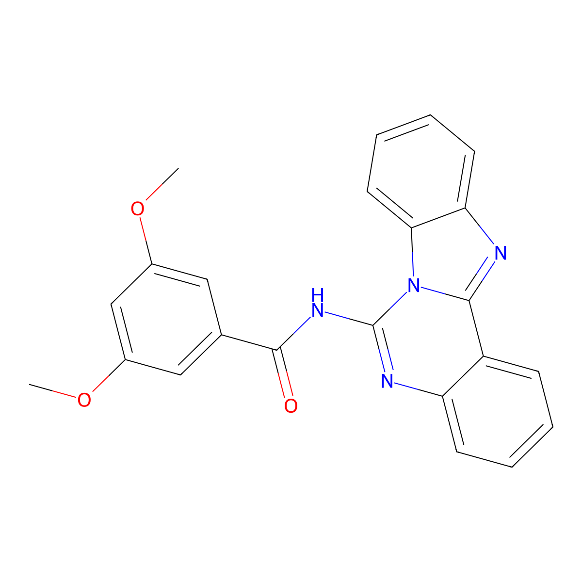 N-(benzimidazolo[1,2-c]quinazolin-6-yl)-3,5-dimethoxybenzamide molecular structure, CAS 361173-83-3
