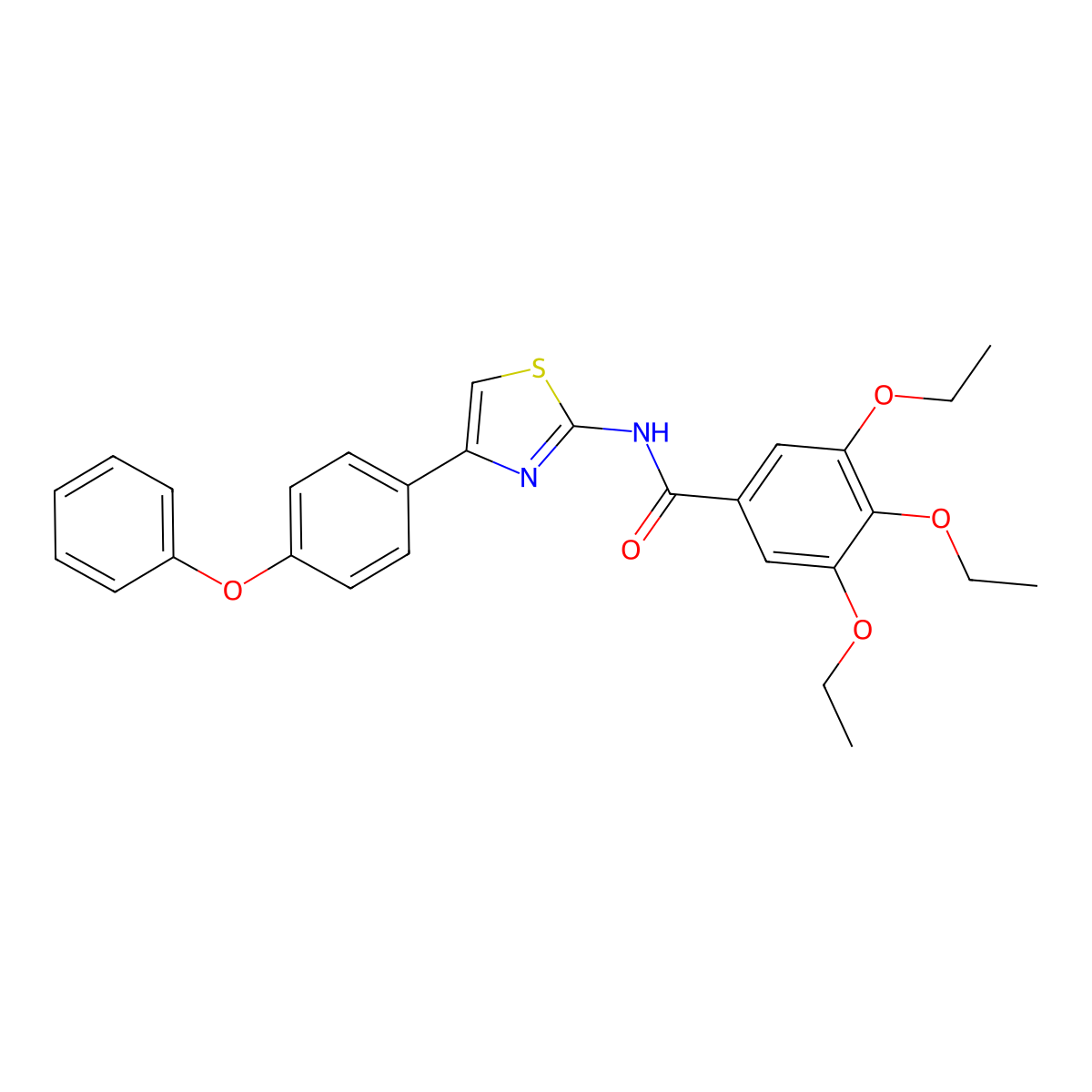 3,4,5-triethoxy-N-[4-(4-phenoxyphenyl)-1,3-thiazol-2-yl]benzamide molecular structure, CAS 361174-44-9