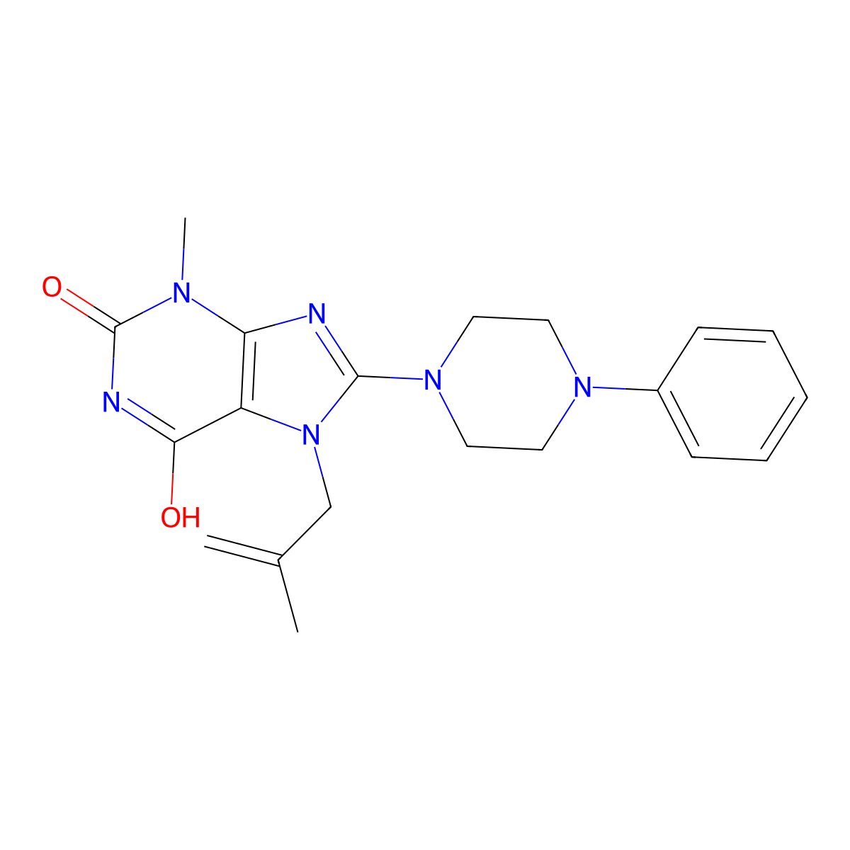 3-methyl-7-(2-methylallyl)-8-(4-phenylpiperazin-1-yl)-1H-purine-2,6(3H,7H)-dione molecular structure, CAS 361174-91-6