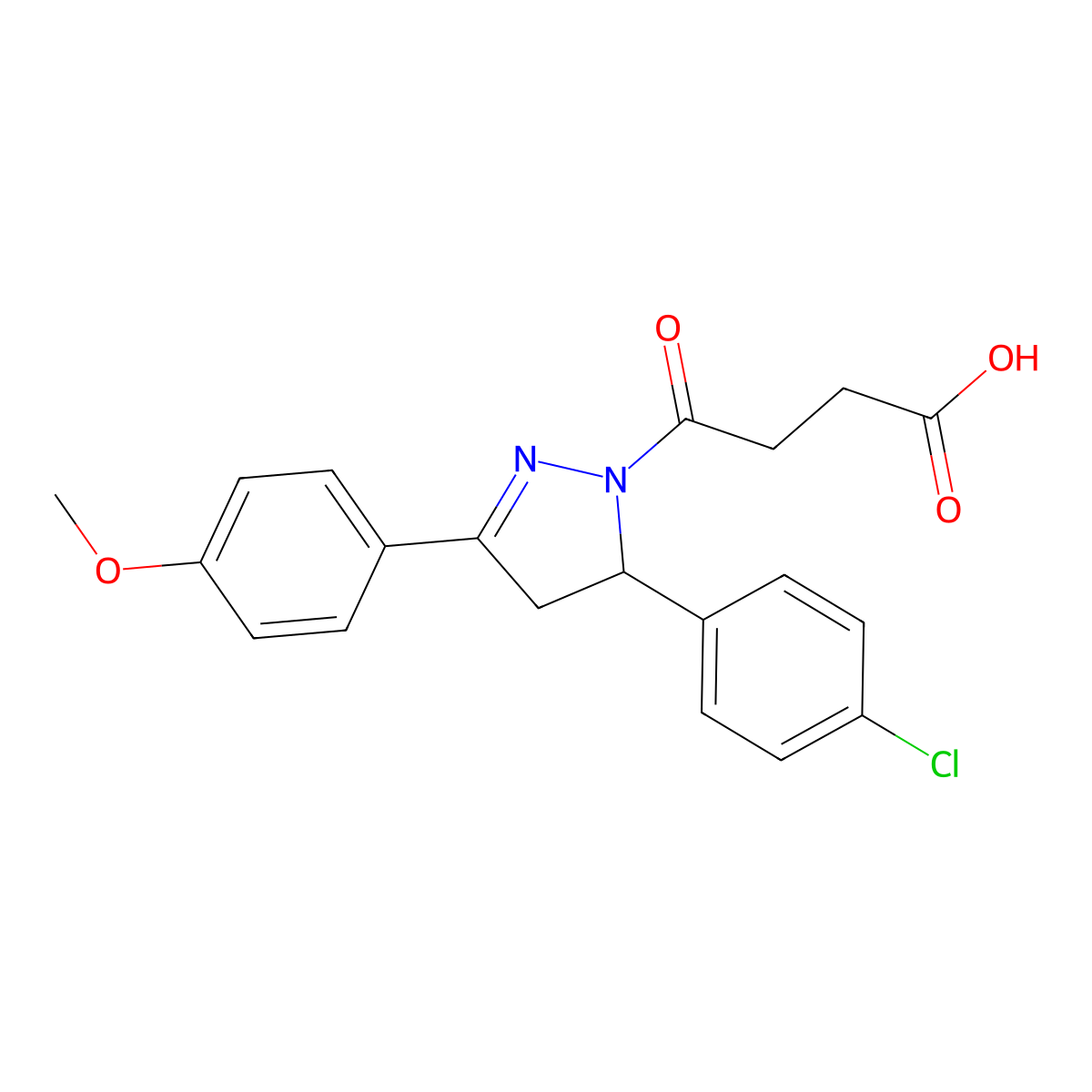 4-[5-(4-chlorophenyl)-3-(4-methoxyphenyl)-4,5-dihydro-1H-pyrazol-1-yl]-4-oxobutanoic acid molecular structure, CAS 361175-13-5
