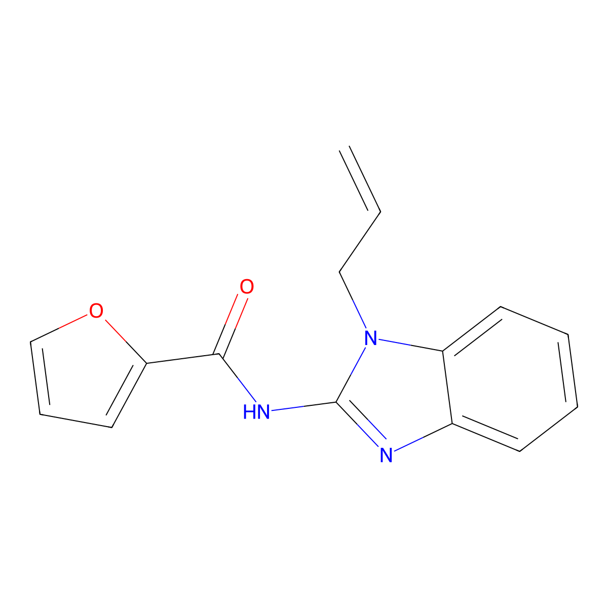 N-(1-prop-2-enylbenzimidazol-2-yl)furan-2-carboxamide molecular structure, CAS 361175-18-0