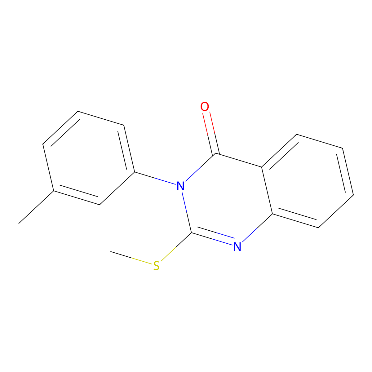4(3H)-Quinazolinone, 3-(3-methylphenyl)-2-(methylthio)- molecular structure, CAS 361179-11-5