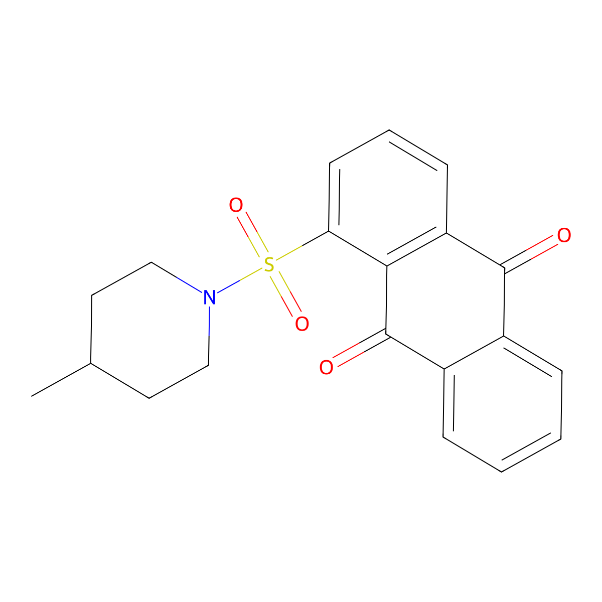 1-((4-Methylpiperidin-1-yl)sulfonyl)anthracene-9,10-dione molecular structure, CAS 361180-04-3