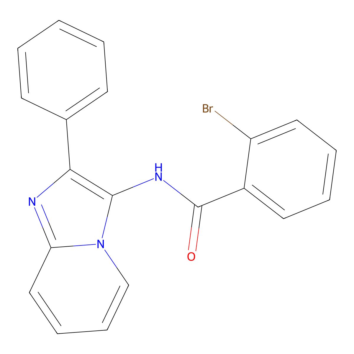 2-bromo-N-(2-phenylimidazo[1,2-a]pyridin-3-yl)benzamide molecular structure, CAS 361180-11-2