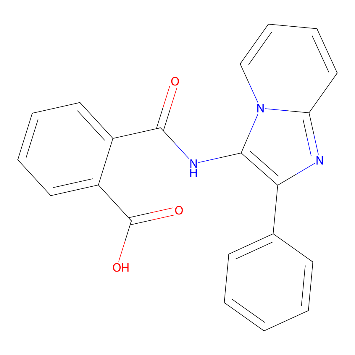 2-({2-Phenylimidazo[1,2-A]pyridin-3-YL}carbamoyl)benzoic acid molecular structure, CAS 361180-12-3