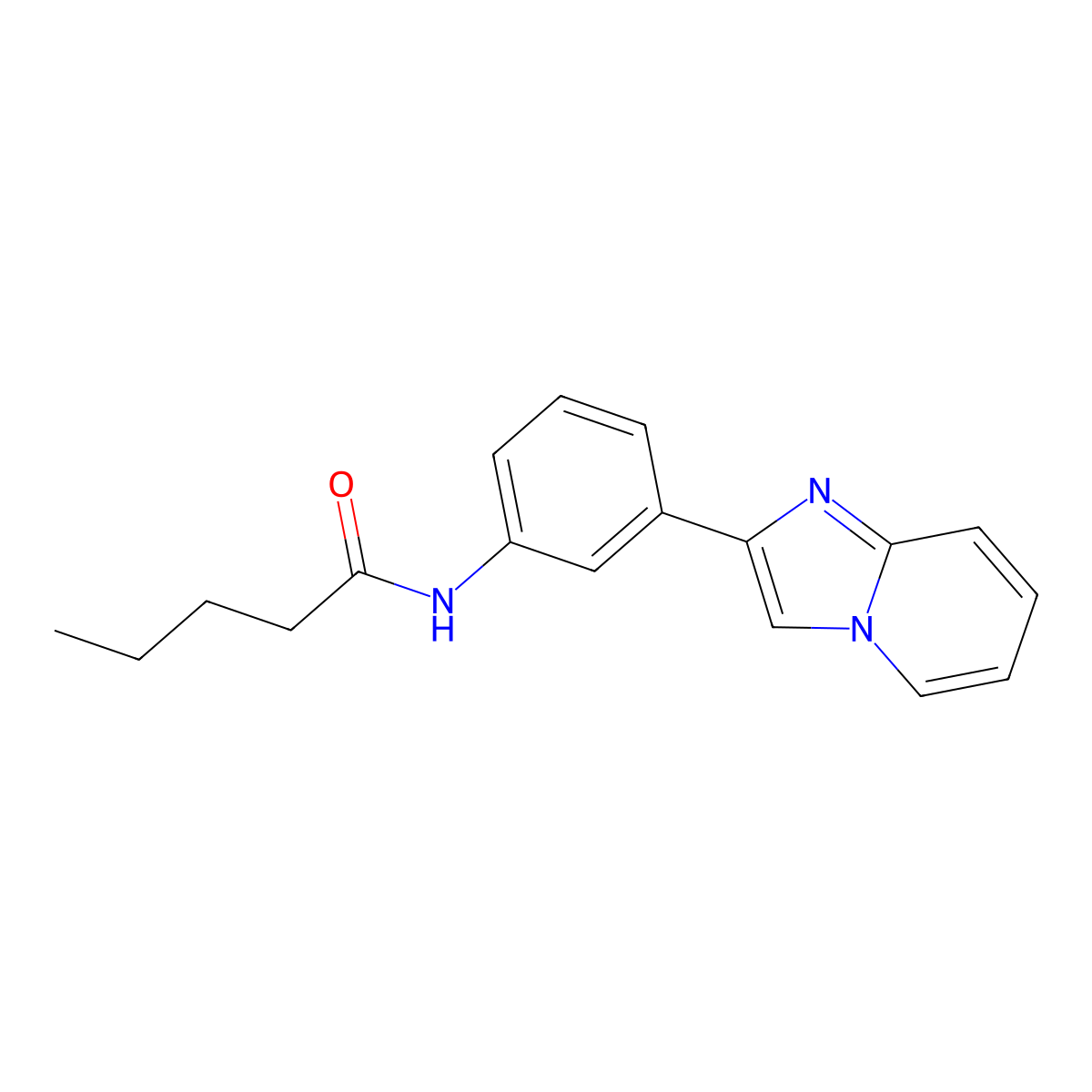 N-(3-imidazo[1,2-a]pyridin-2-ylphenyl)pentanamide molecular structure, CAS 361180-16-7