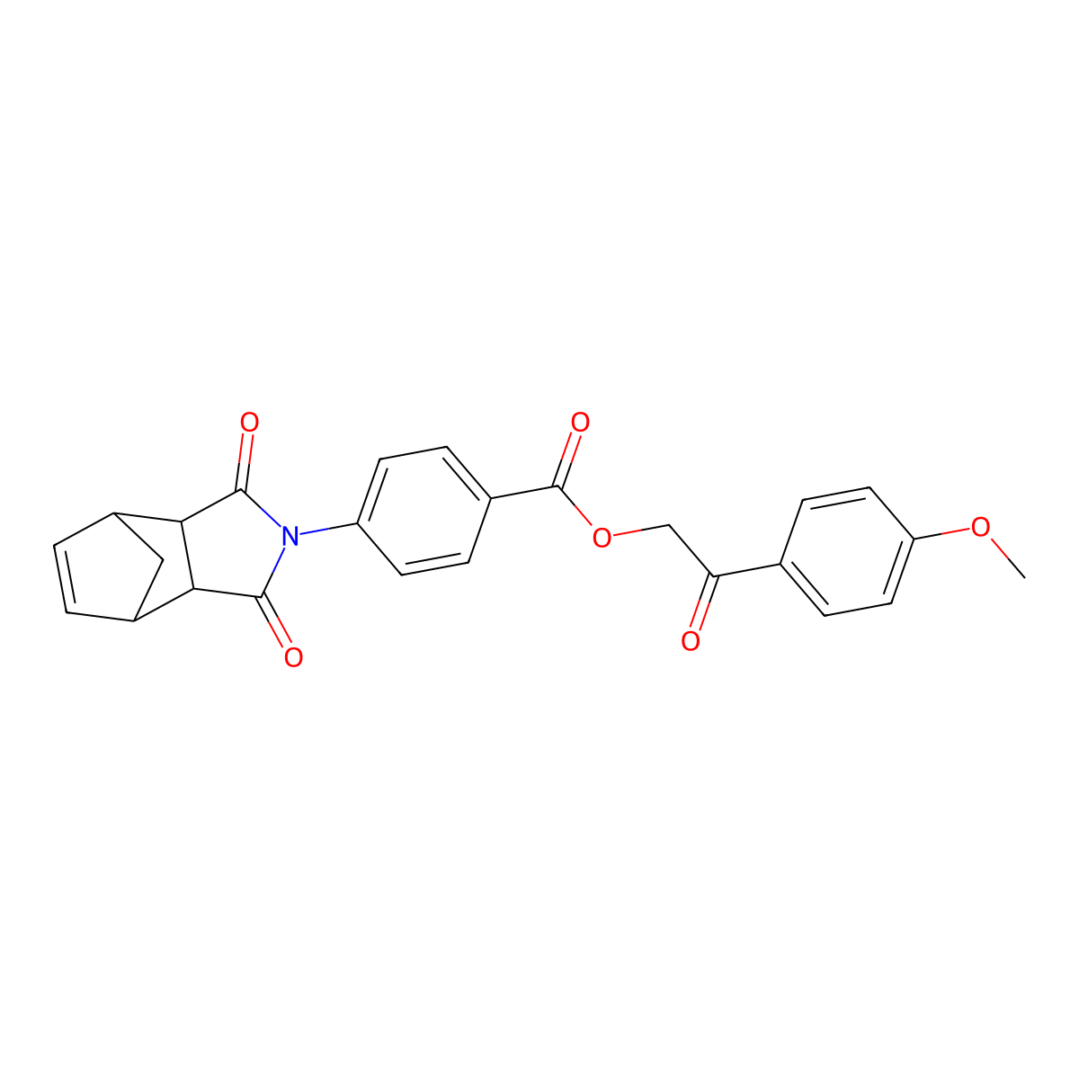 2-(4-methoxyphenyl)-2-oxoethyl 4-(1,3-dioxo-1,3,3a,4,7,7a-hexahydro-2H-4,7-methanoisoindol-2-yl)benzoate molecular structure, CAS 361181-38-6