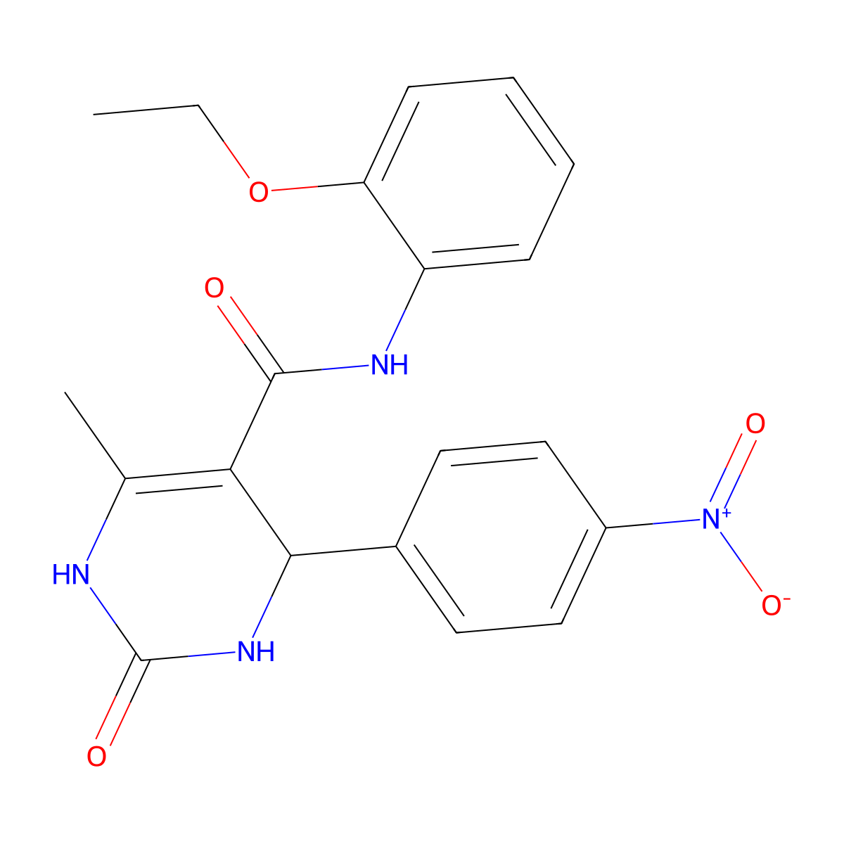 N-(2-ethoxyphenyl)-6-methyl-4-(4-nitrophenyl)-2-oxo-1,2,3,4-tetrahydropyrimidine-5-carboxamide molecular structure, CAS 361182-31-2