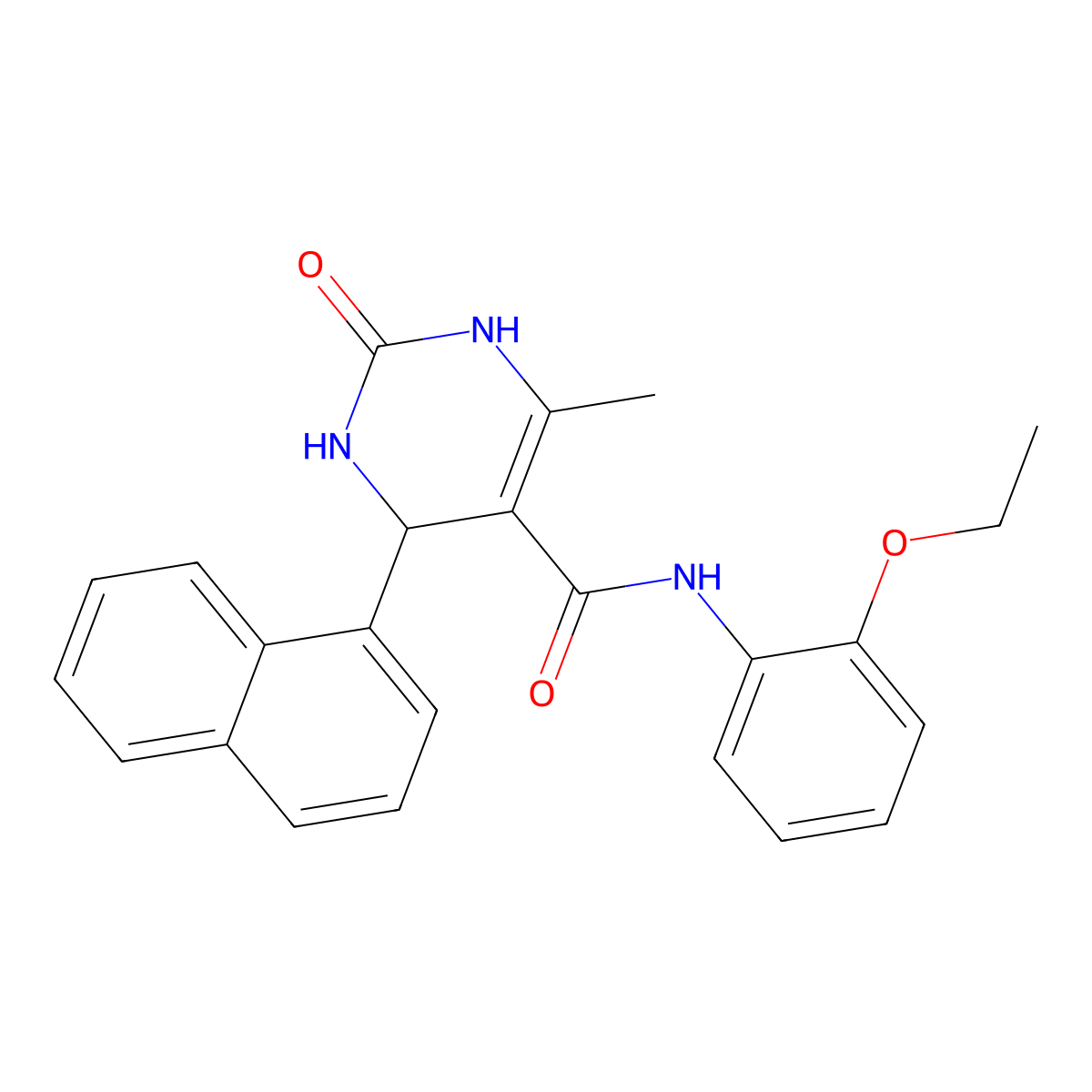 N-(2-ethoxyphenyl)-6-methyl-4-(naphthalen-1-yl)-2-oxo-1,2,3,4-tetrahydropyrimidine-5-carboxamide molecular structure, CAS 361182-33-4