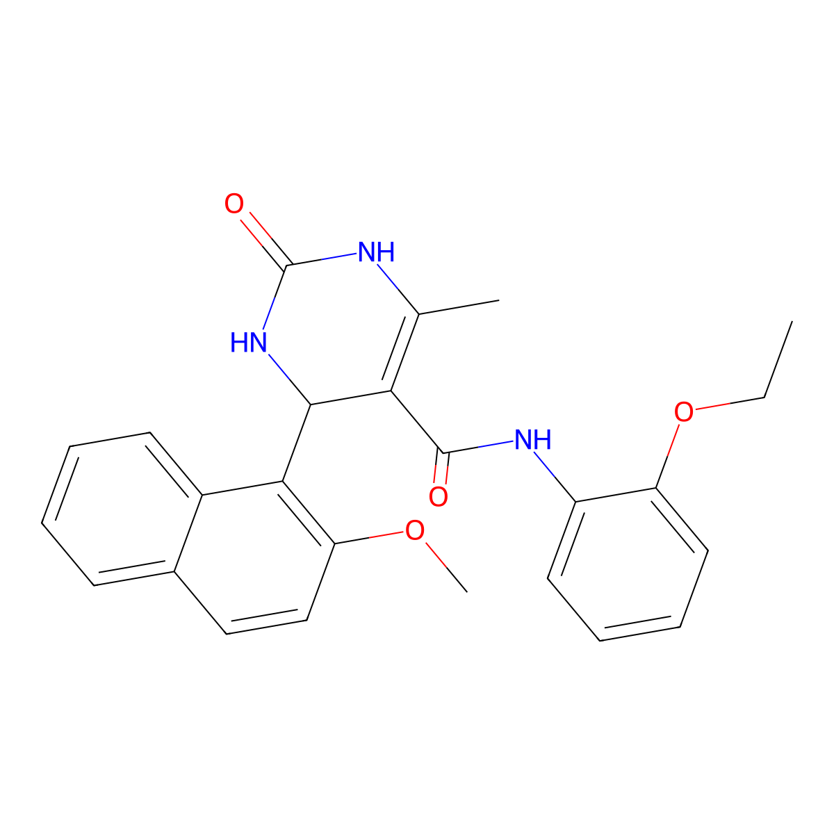 N-(2-ethoxyphenyl)-4-(2-methoxynaphthalen-1-yl)-6-methyl-2-oxo-1,2,3,4-tetrahydropyrimidine-5-carboxamide molecular structure, CAS 361182-35-6