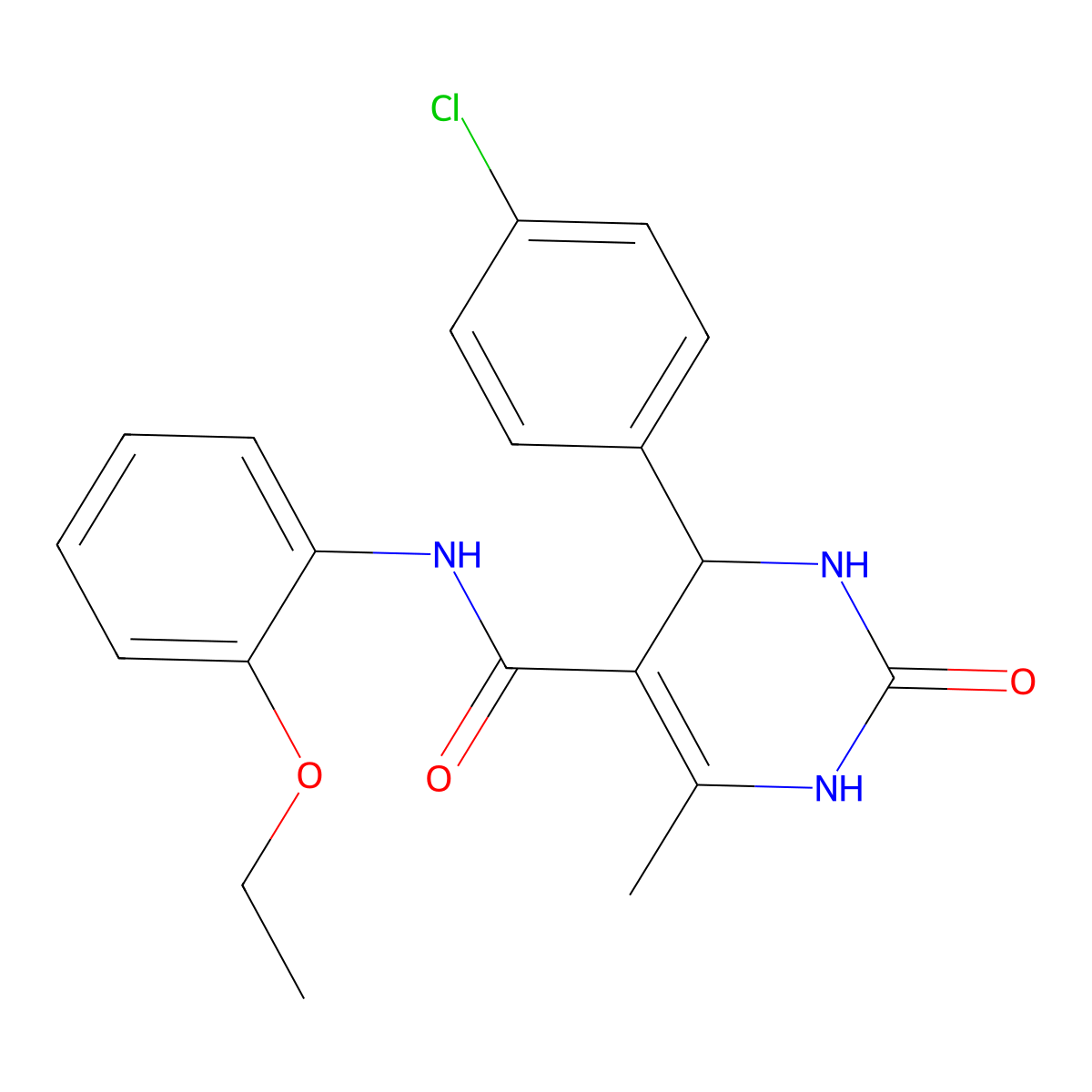 4-(4-chlorophenyl)-N-(2-ethoxyphenyl)-6-methyl-2-oxo-1,2,3,4-tetrahydropyrimidine-5-carboxamide molecular structure, CAS 361182-36-7