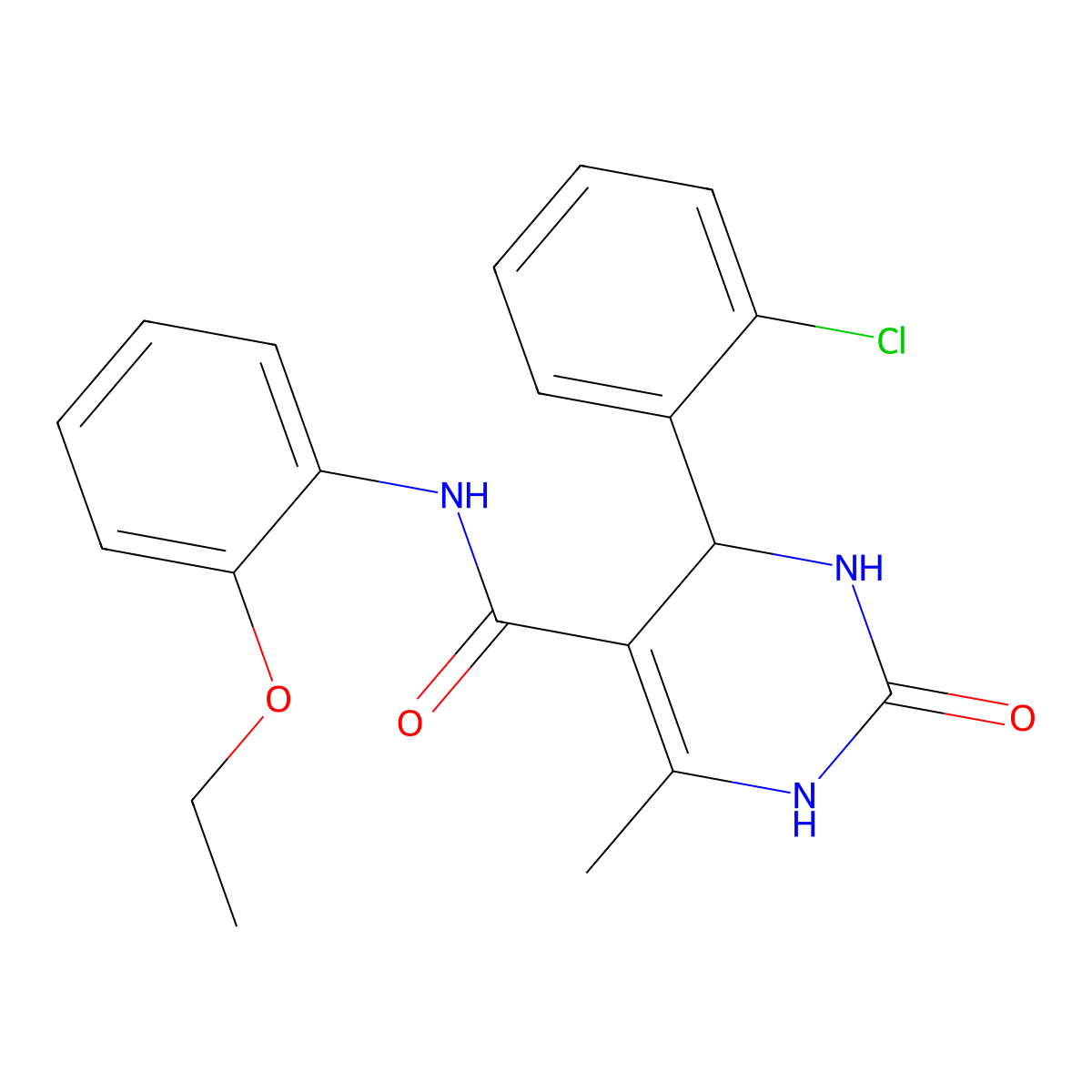 4-(2-chlorophenyl)-N-(2-ethoxyphenyl)-6-methyl-2-oxo-1,2,3,4-tetrahydropyrimidine-5-carboxamide molecular structure, CAS 361182-40-3