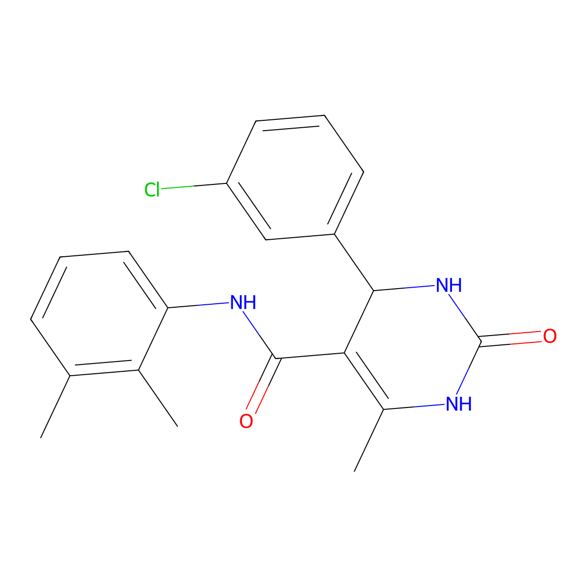 4-(3-chlorophenyl)-N-(2,3-dimethylphenyl)-6-methyl-2-oxo-1,2,3,4-tetrahydropyrimidine-5-carboxamide molecular structure, CAS 361182-42-5