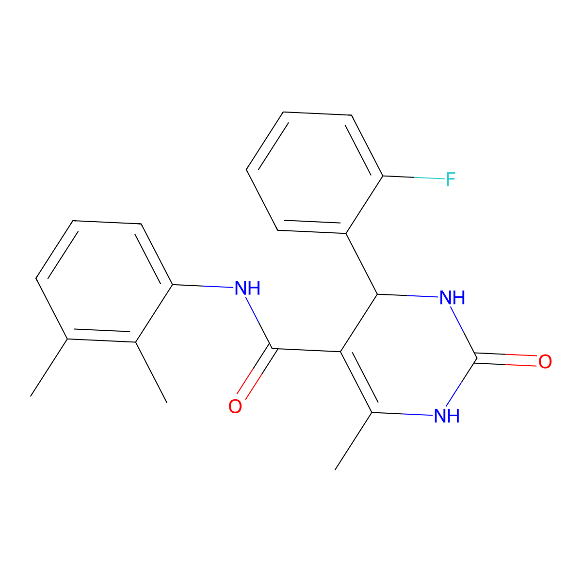 N-(2,3-dimethylphenyl)-4-(2-fluorophenyl)-6-methyl-2-oxo-1,2,3,4-tetrahydropyrimidine-5-carboxamide molecular structure, CAS 361182-43-6
